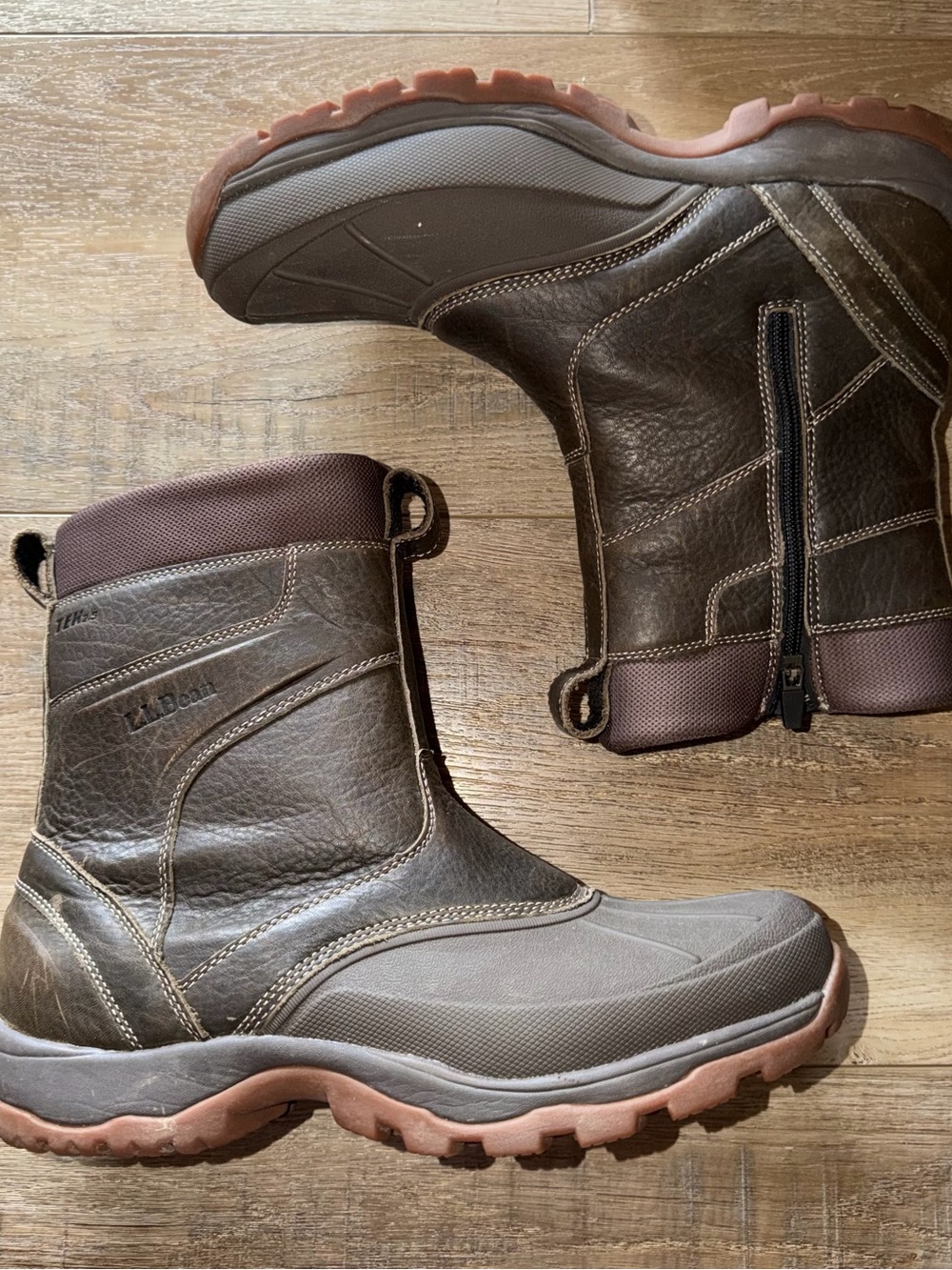L.L. Bean Men's Brown Winter Boots - Insulated Zip Side 11.5